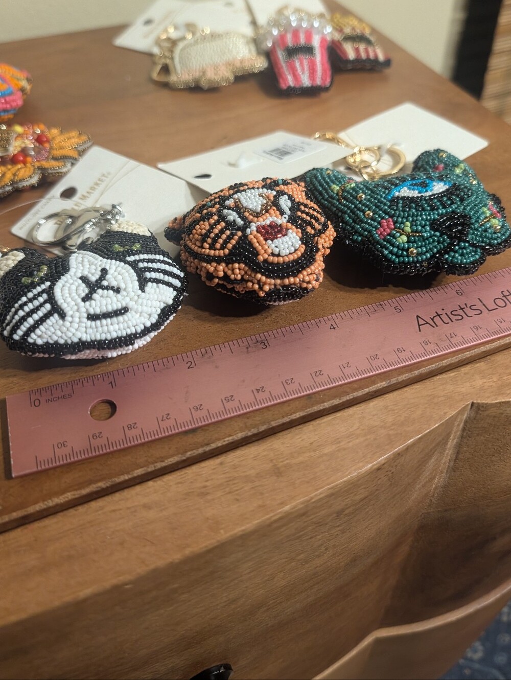 Hand Beaded Bag Charm Lot; 10pcs From World Market - Picture 13 of 16